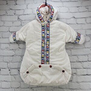 Vintage 80's Sleepsack Snow Suit With Carseat Strap Opening Newborn Flaw